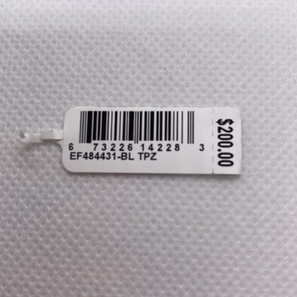 Sterling Silver Genuine Blue Topaz & CR White Sapphire hoop earrings - Picture 4 of 4